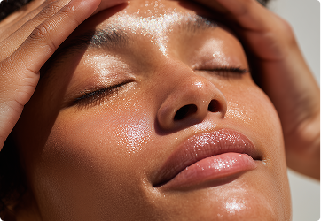 Zieht schnell ein, hinterlässt keinen klebrigen Film und bereitet deine Haut auf  anschließende Pflege.